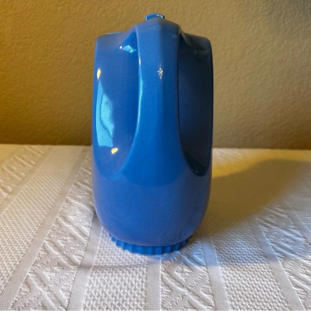 Vintage The Hall China Co‎ Made for Montgomery Ward Blue Pitcher